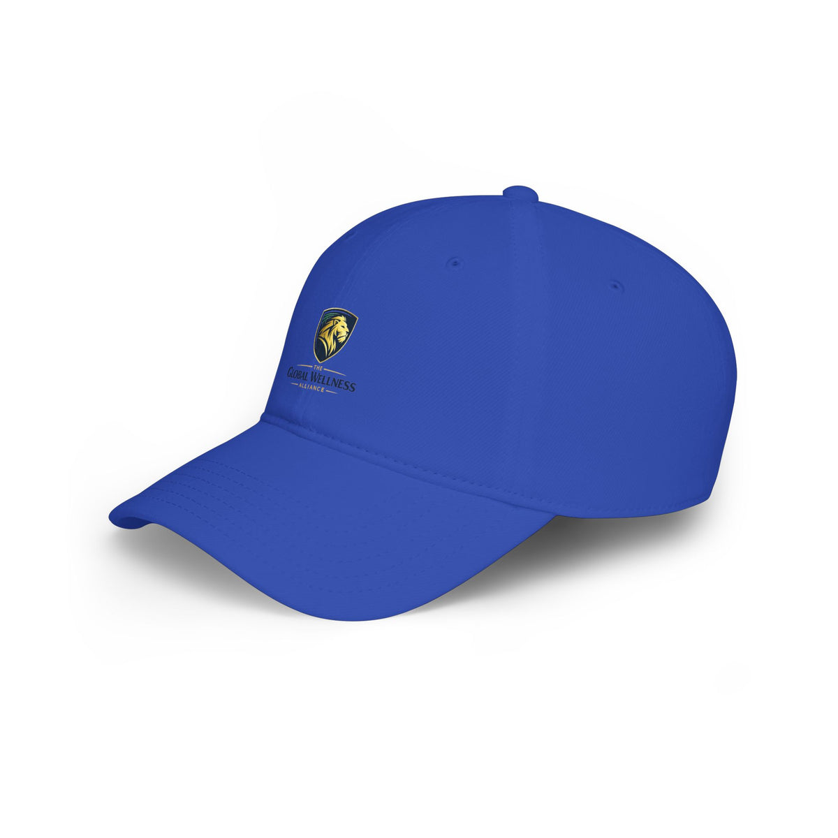 Embroidered Lion Shield Cap — Low Profile Baseball Hat with Global Wellness Logo