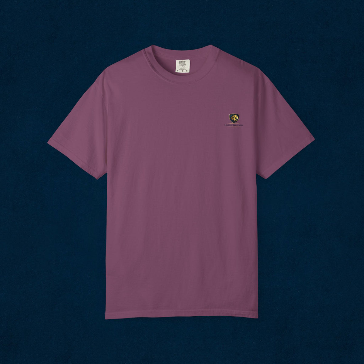 Minimal Cream T‑Shirt with Small Shield Logo — Casual Everyday Tee