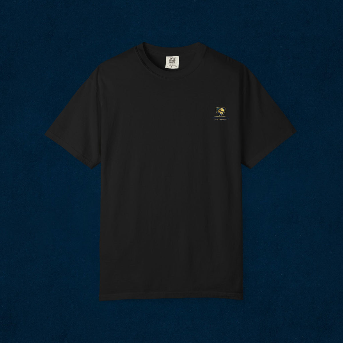 Minimal Cream T‑Shirt with Small Shield Logo — Casual Everyday Tee