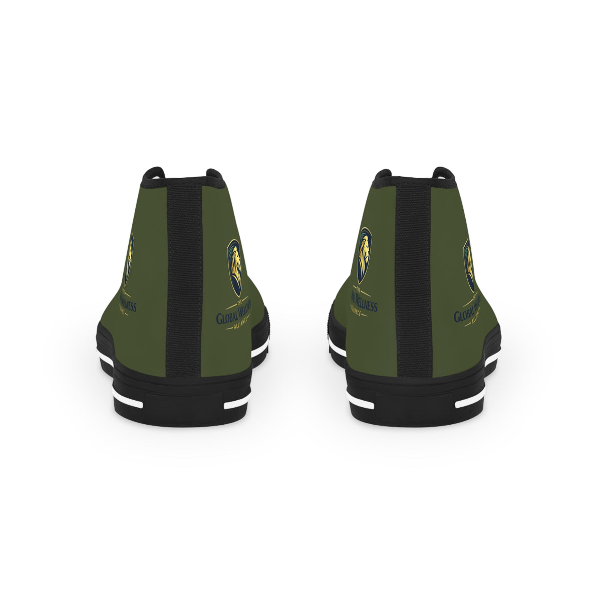 Olive Green High-Top Sneakers for Men — Casual Canvas Streetwear