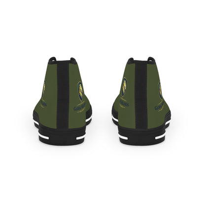 Olive Green High-Top Sneakers for Men — Casual Canvas Streetwear