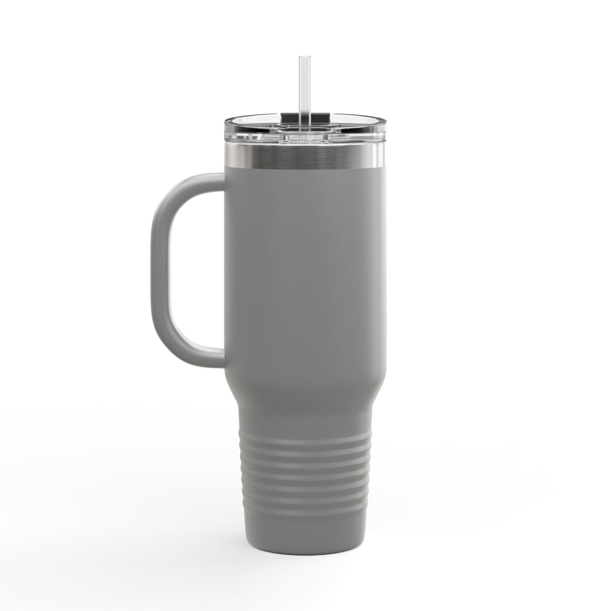 40oz Insulated Travel Mug with Handle — Red Stainless Steel Tumbler, Travel Coffee Cup