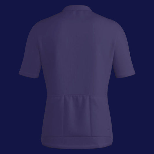 All-Over Print Men's Cycling Jersey Zipper Jacket in solid color, showcasing the back design and quality materials.